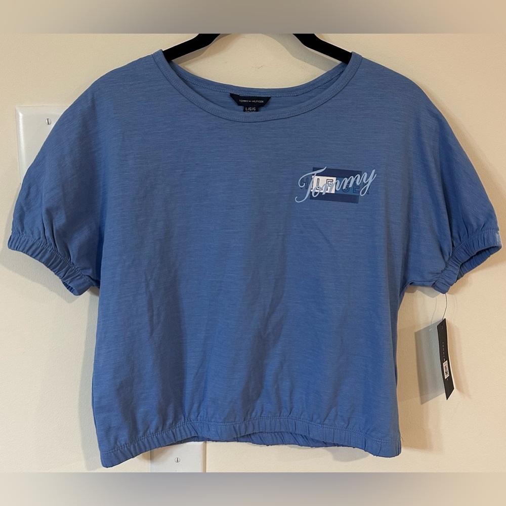 Tommy Hilfiger Girls Elastic Hem Tshirt NWT Size Large 12/14
